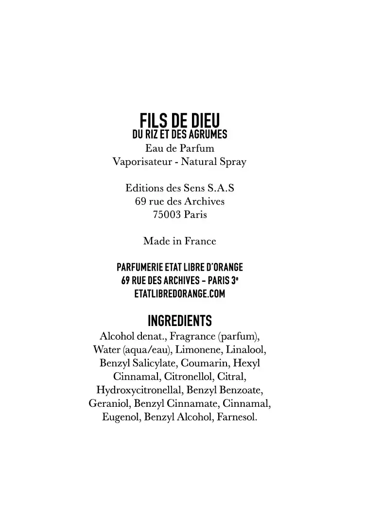 FILS DE DIEU DU RIZ ET DES AGRUMES - Image